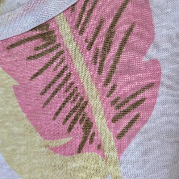 EUC CYNTHIA ROWLEY BOATNECK SUMMER PRINT LINEN TOP SIZE SMALL - Picture 5 of 13